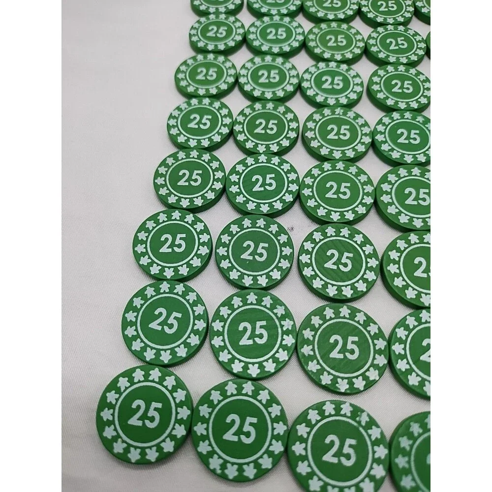 Lot Of (50) Board Game Meeple Plastic Coins 25s